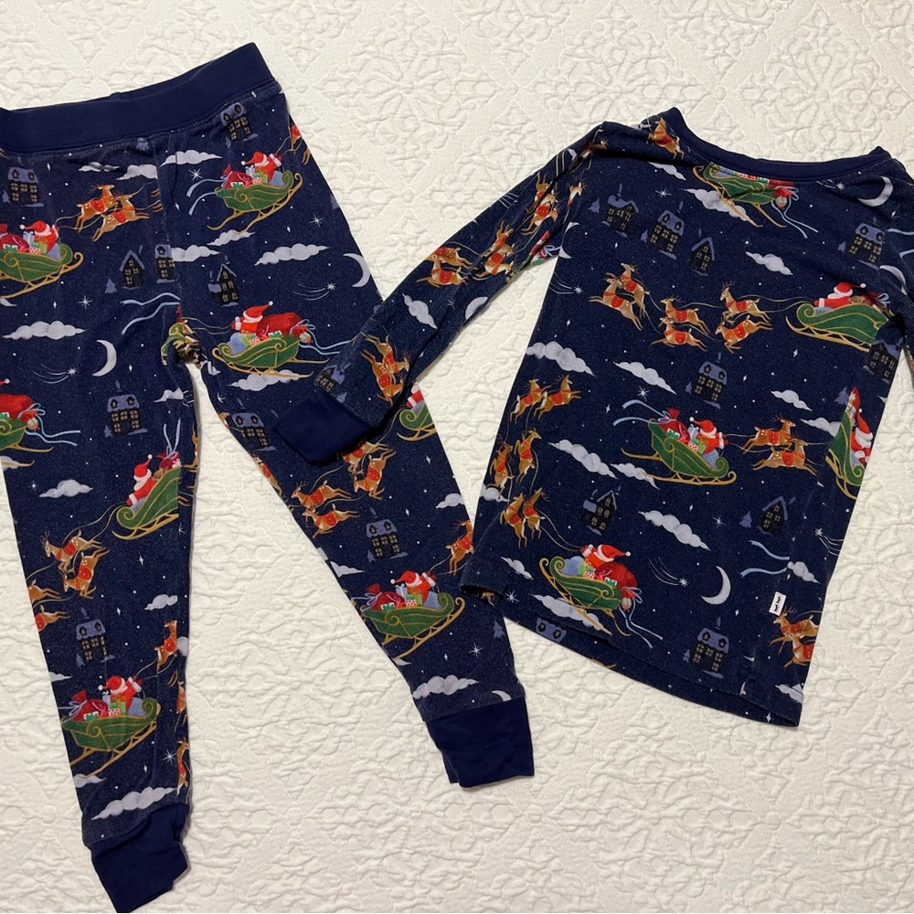 Little Sleepies Pajamas with Santa and Sleigh Design